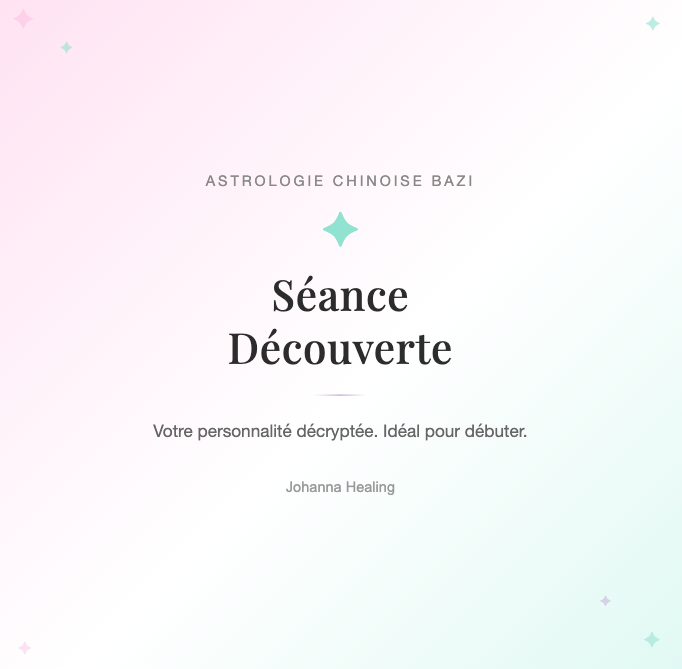Astrologie chinoise Séance découverte